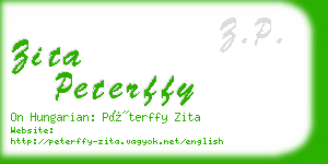 zita peterffy business card